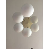 Suspension waterfall 6 balls in opaline - vintage 60s