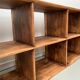 Antique pine storage cabinet with lockers