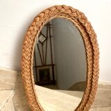 Rattan mirror 3 braids