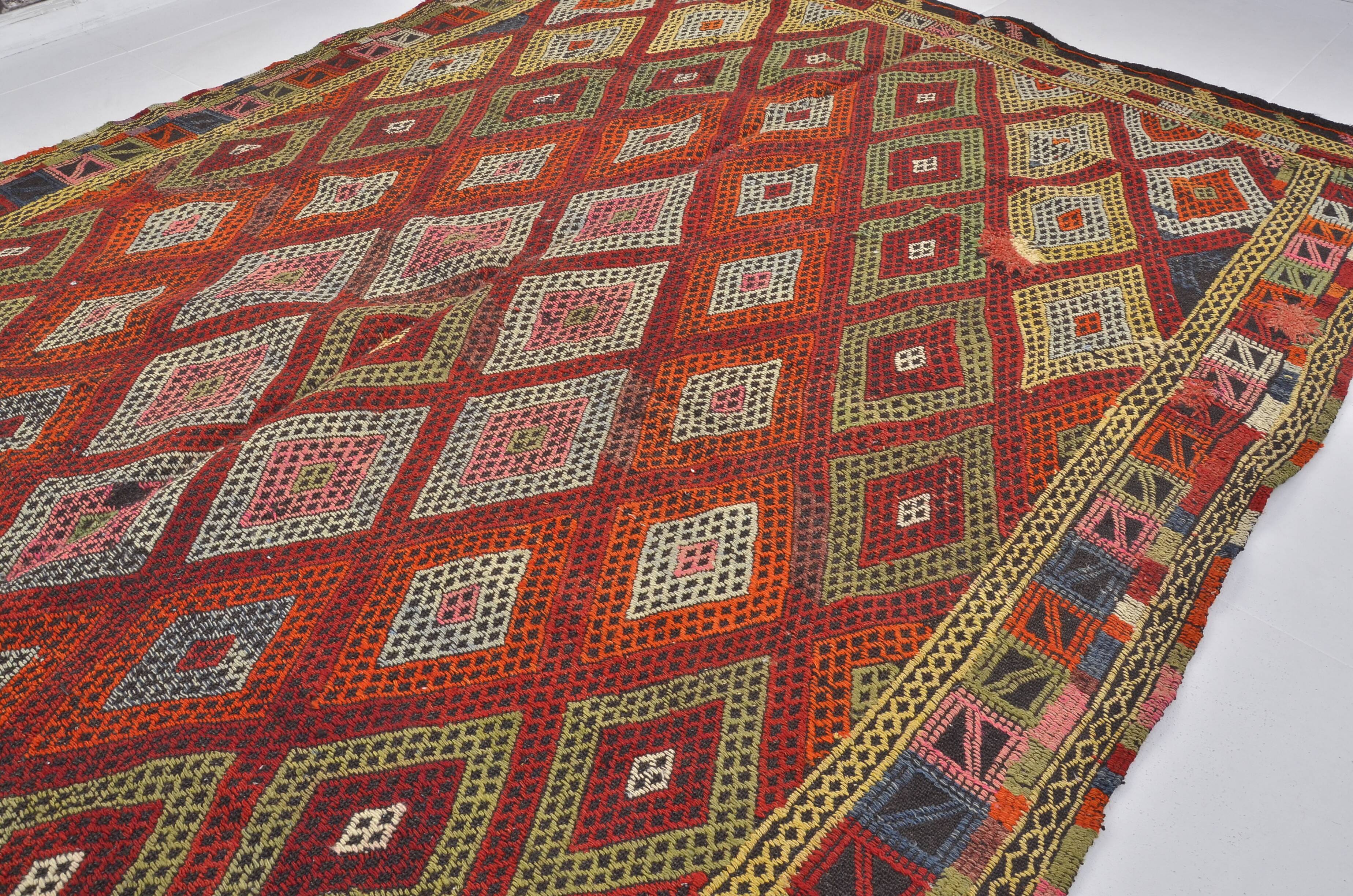 Tapis Kilim anatolien à motifs géométriques