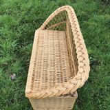 Vintage 60s rattan storage bench