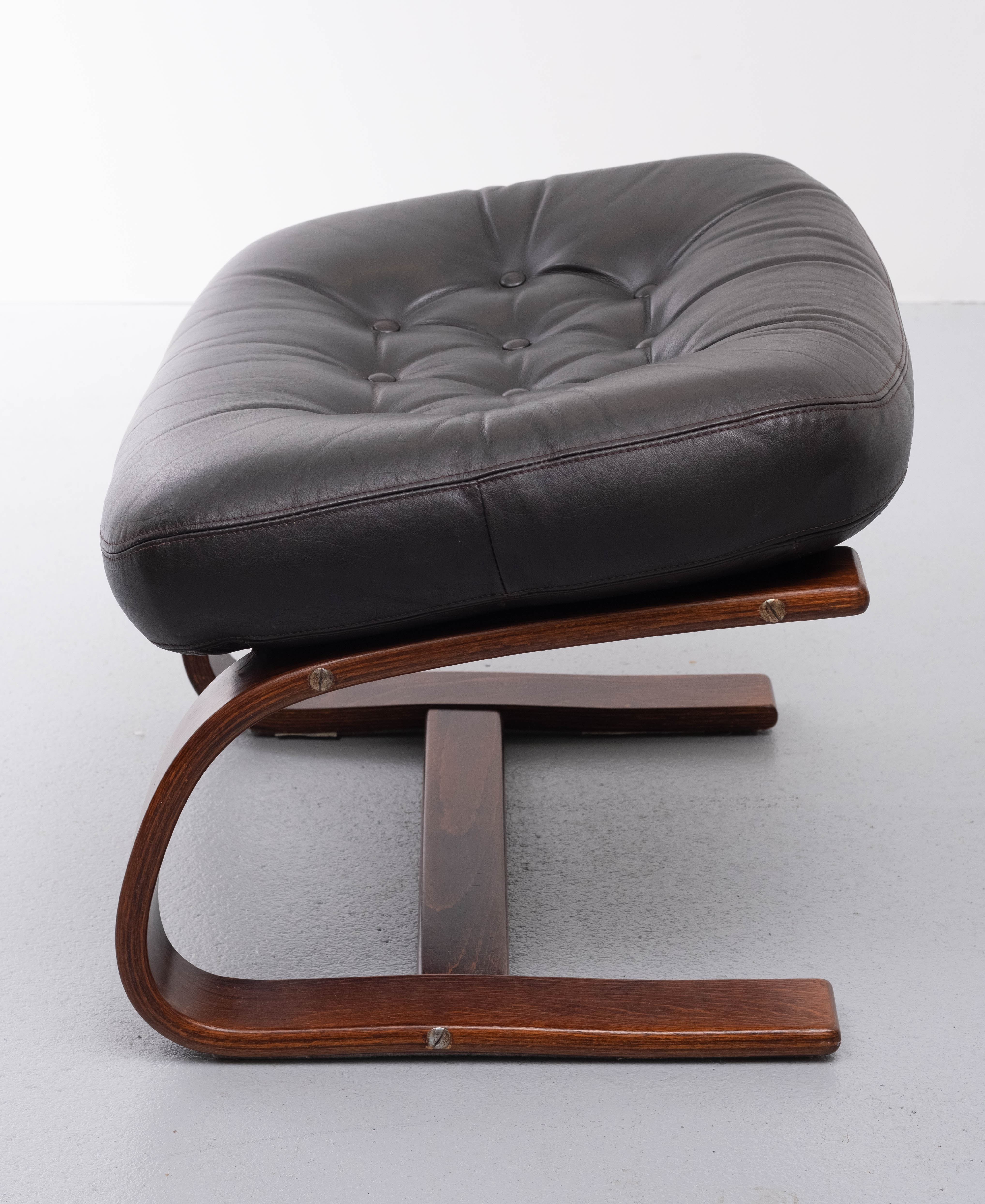 Kengu Leather Ottoman Rykken Norway 1960s