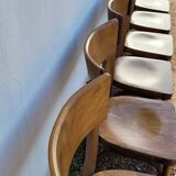 Series of 6 vintage old restaurant bistro chairs - 1950s