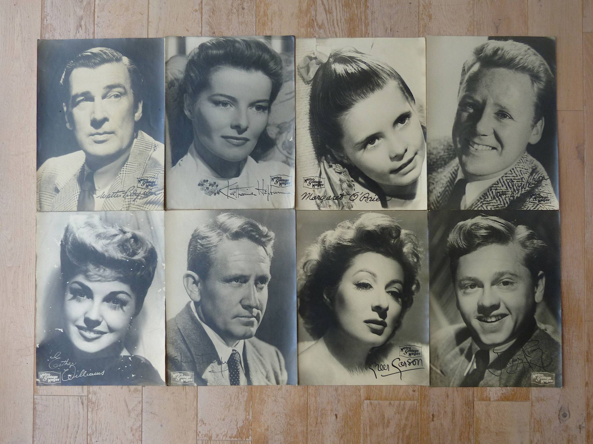 8 vintage autographed photos of American stars Metro Goldwin Mayer