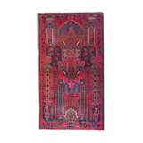 Tapis persan tissé à la main traditionnel tribal red wool living area rug - 113x200cm