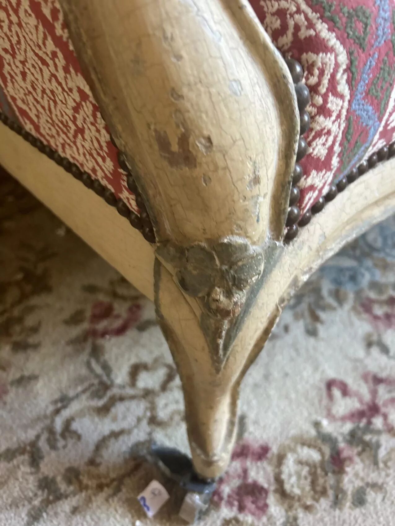 Antique Louis XV style bench – Napoleonic III period – 110 cm