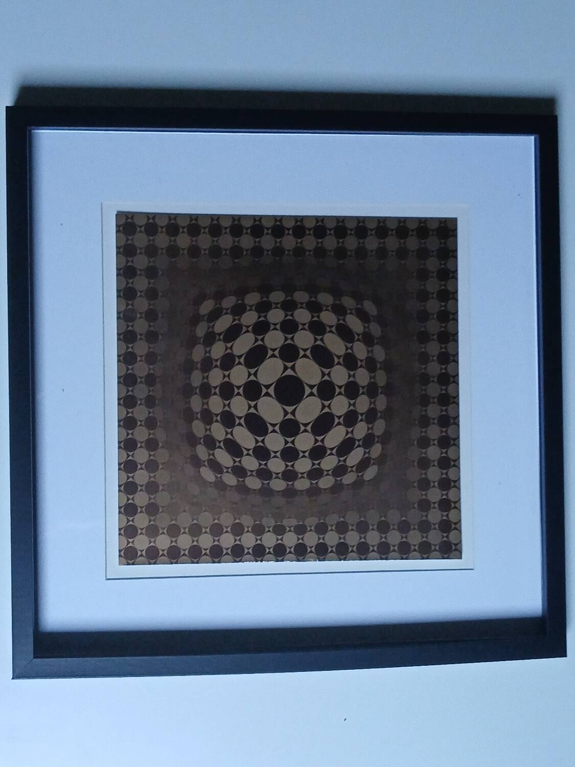 Tableau Vintage Art Optique - Victor Vasarely - Cadre 40x40cm