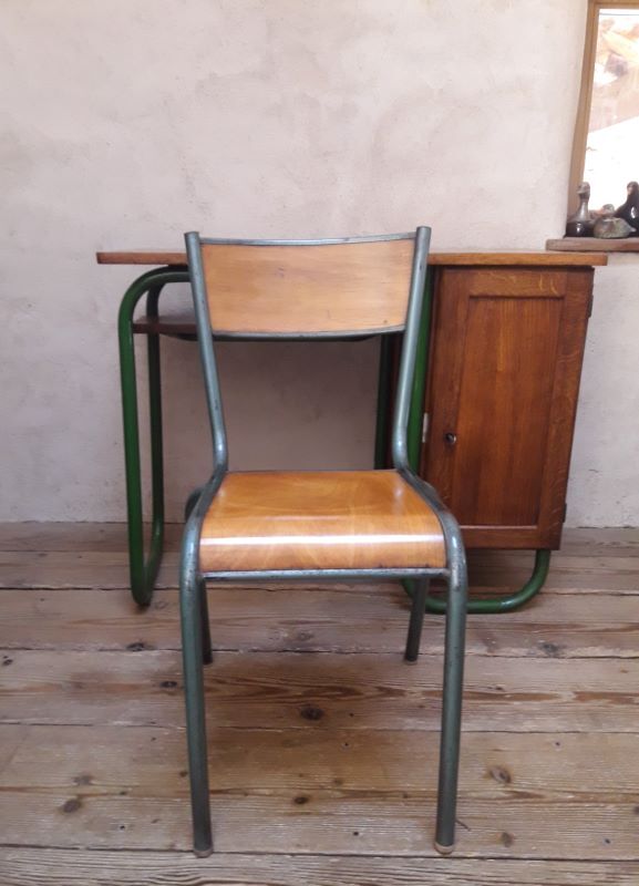 Metal and wood office chair