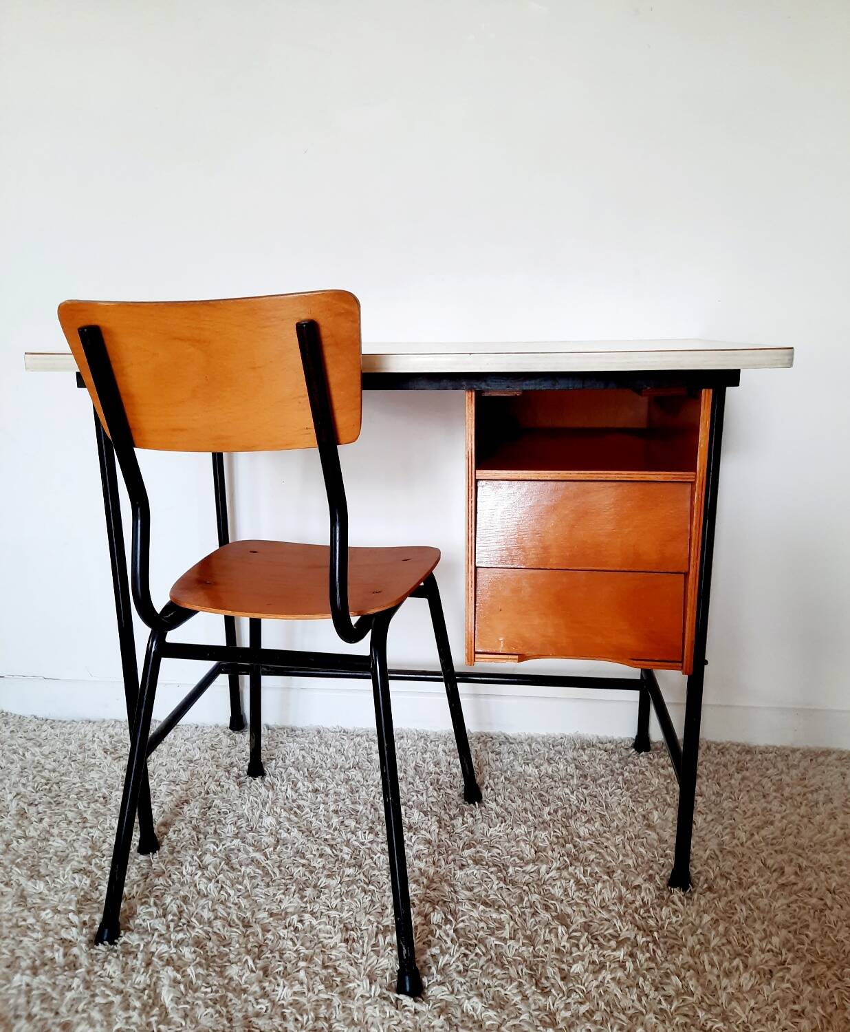 Bureau bois vintage années 50s
