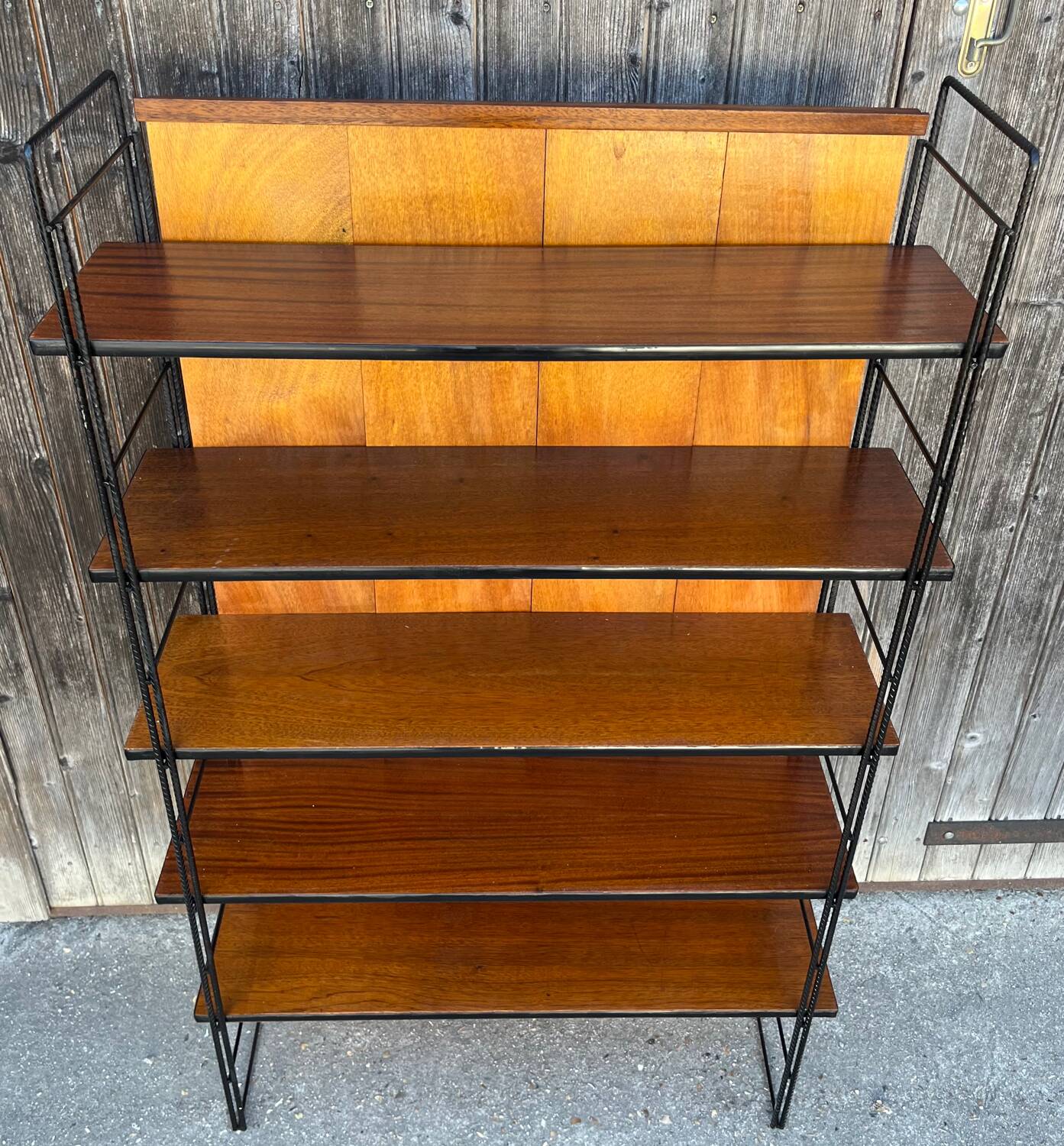 String wood and metal shelf