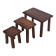 Vintage set of 3 oak side tables nesting tables from the 1970s