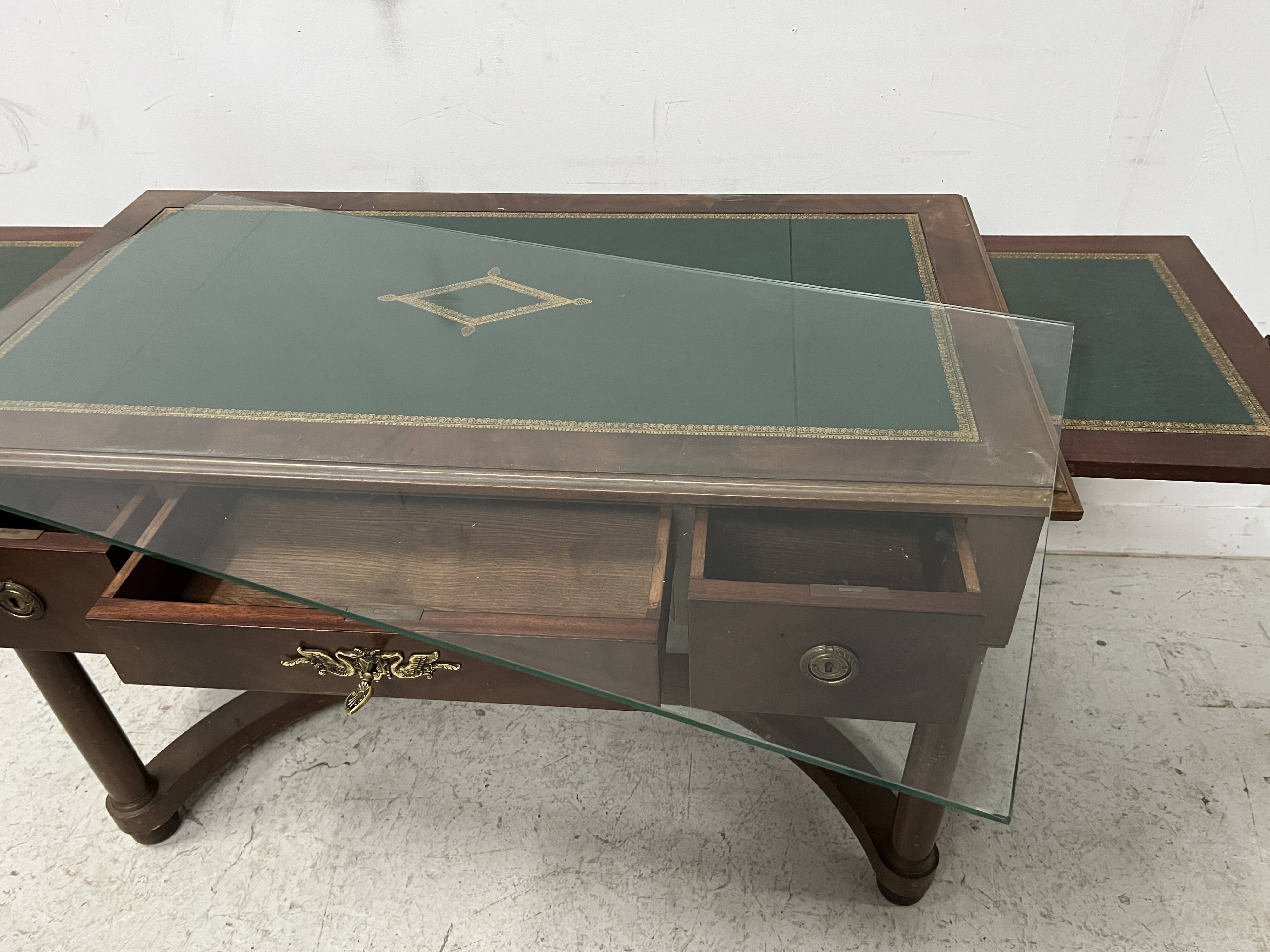 Empire style desk in mahogany and veneer, 20th century