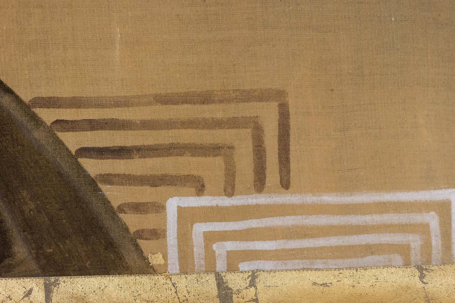 Painted canvas depicting an elegant woman from the 1950s. Contemporary.