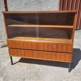 1960 vintage furniture teak plate showcase chest