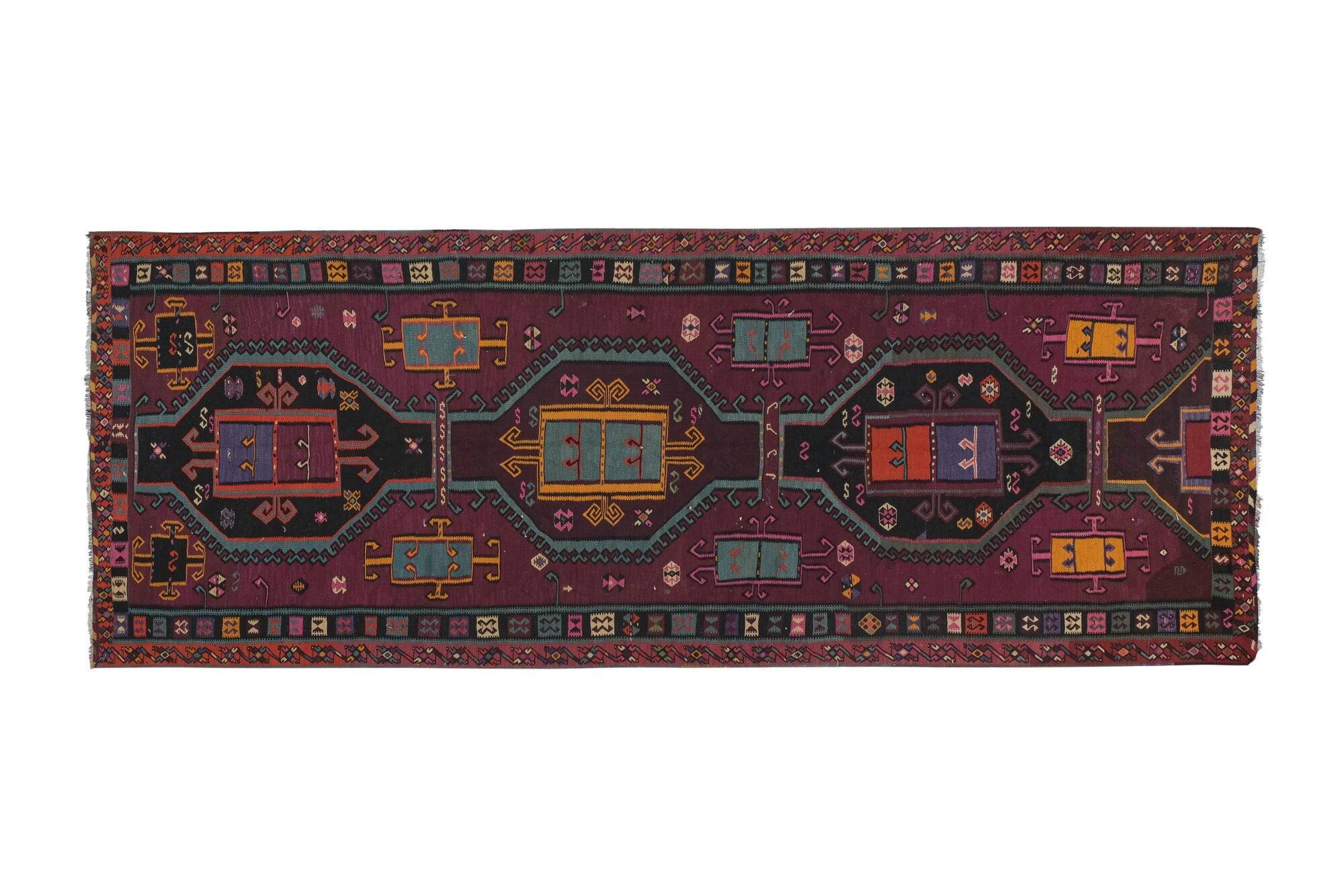 Vintage Turkish hallway rug 190x500 cm