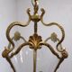Antique lantern chandelier in bronze and domed glass