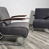 Bauhaus Chrome Armchairs S411 by Willem Hendrik Gispen for Mücke Melder