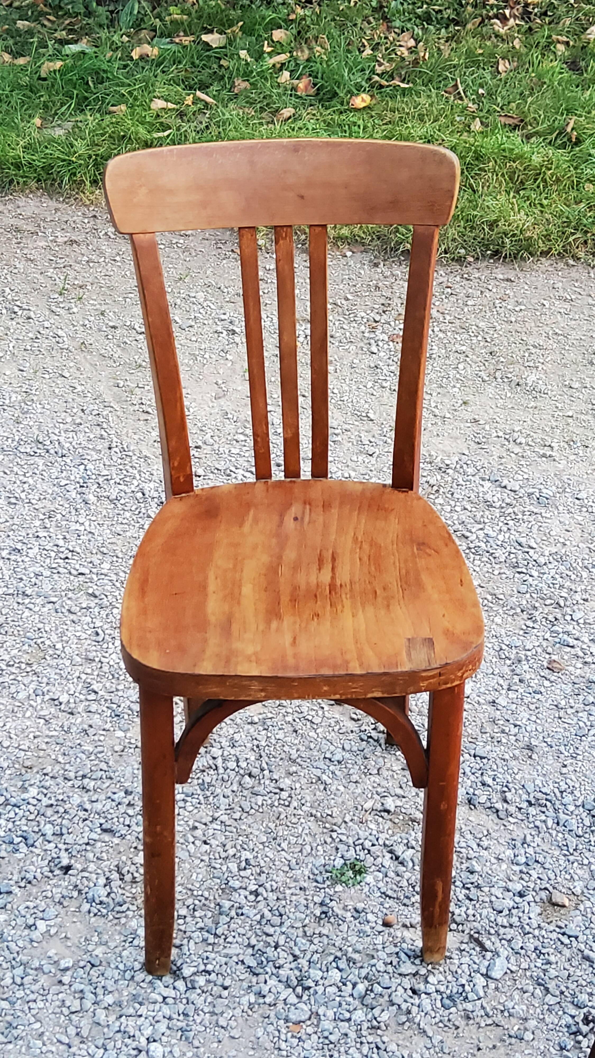Set of 5 Stella Thonet bistro chairs from the 1950s