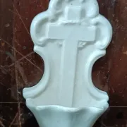 Vintage ceramic holy water font