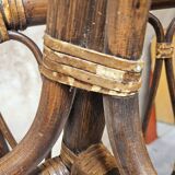 Set of 4 bamboo armchairs from the 80s