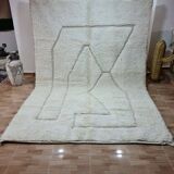 Berber Rug in Ecru Wool with Abstract Patterns 300x200 - Artisanal Charm