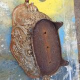 Pair of enamelled cast iron planters from 1900 from Charleville-Mézières