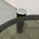 Table basse ronde design italien en chrome et verre fumé vintage