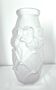 Molded glass paste vase, decorated with flowers