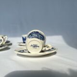 Vintage tea or coffee service Sarreguemines model Romantic 6 pieces cups and under cups