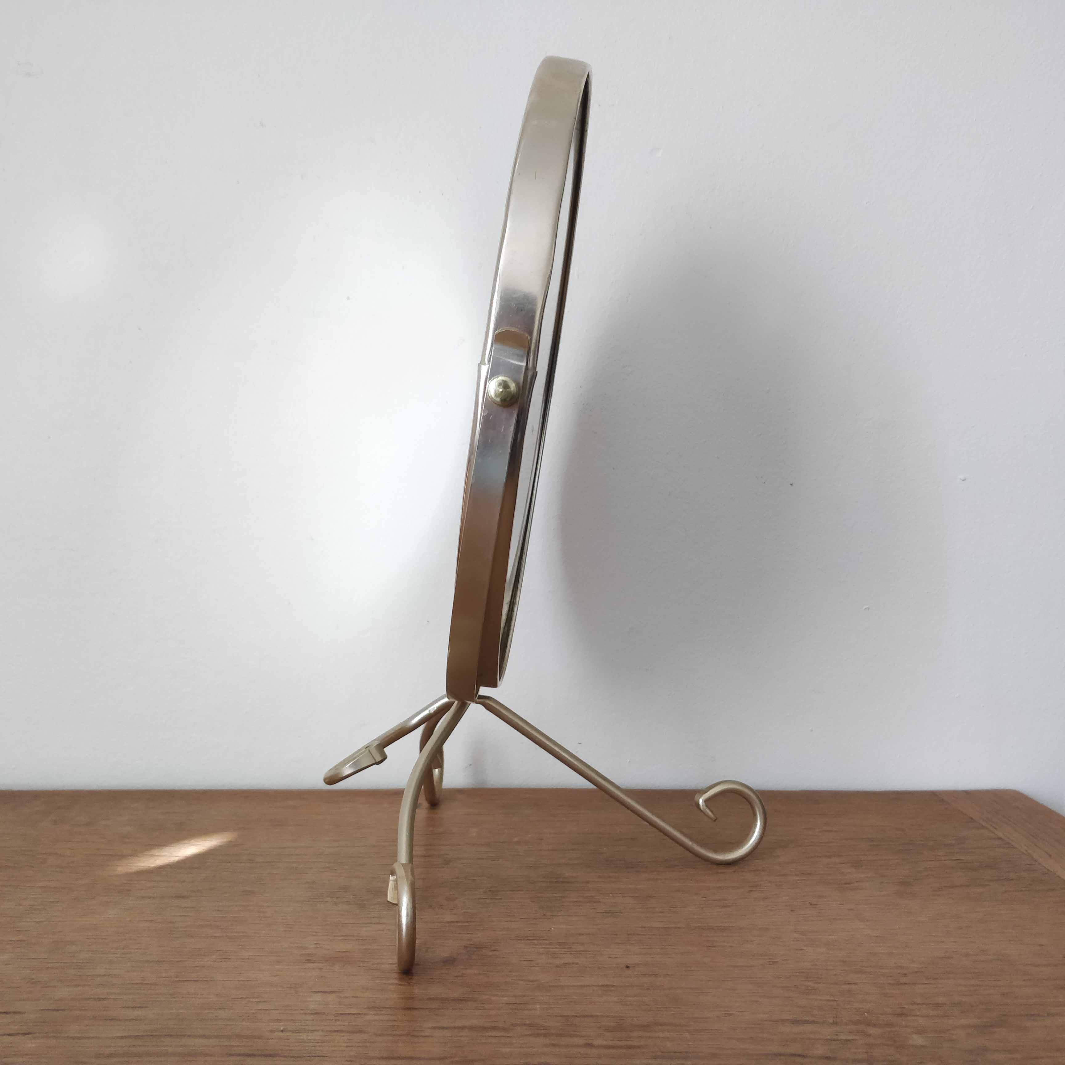 Mirror on double-sided gilded metal - 33x27cm