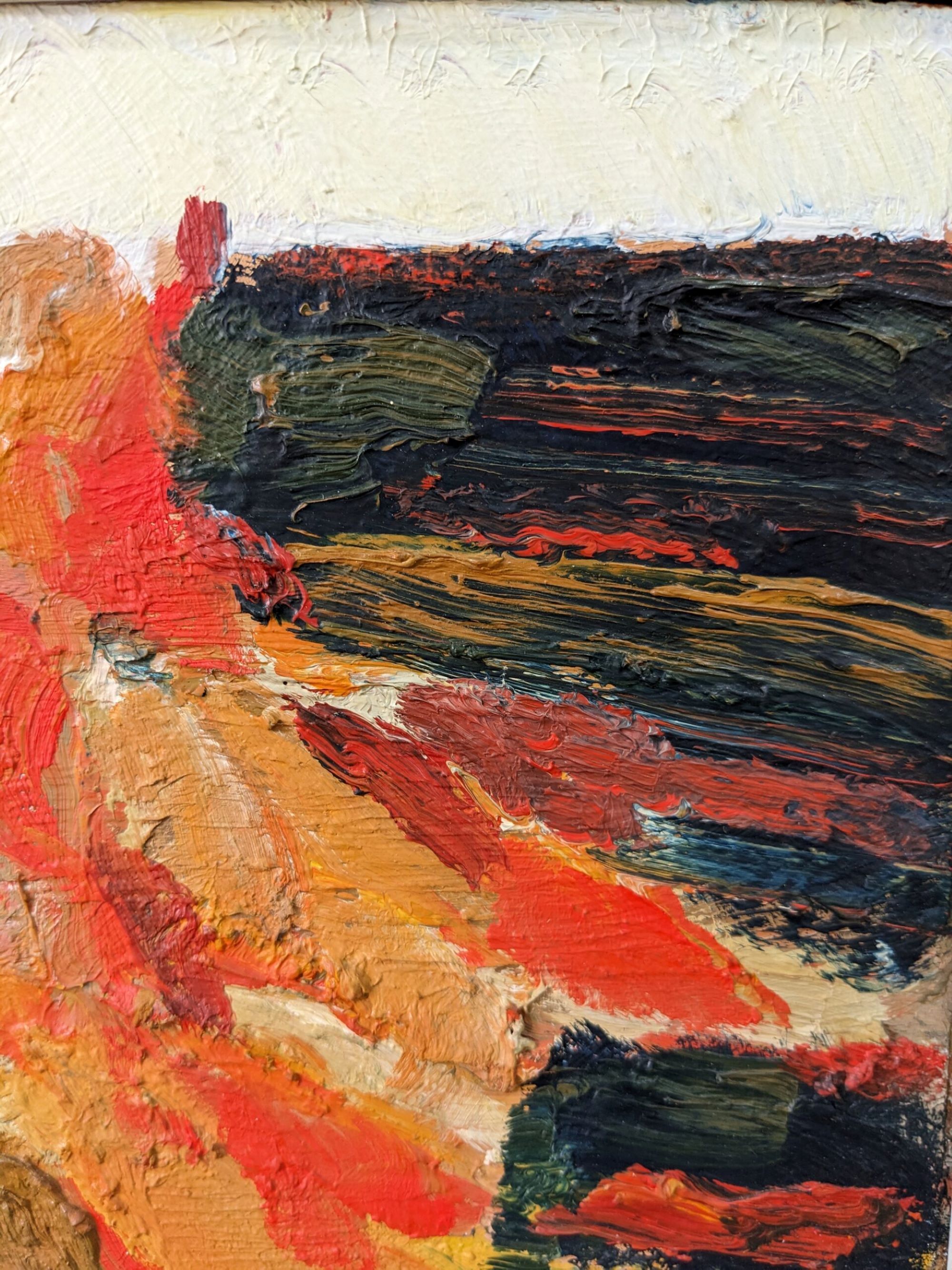 1965 Mid-Century Modern Swedish "Connection", Abstract Framed Oil Painting by Ivar Morsing