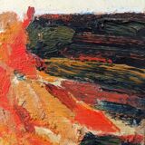 1965 Mid-Century Modern Swedish "Connection", Abstract Framed Oil Painting by Ivar Morsing