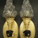 Pair of wall lights with hands in the style of John Devoluy - gilded bronze with black patina.
