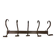 Wall coat rack bentwood bistro, 5 hooks