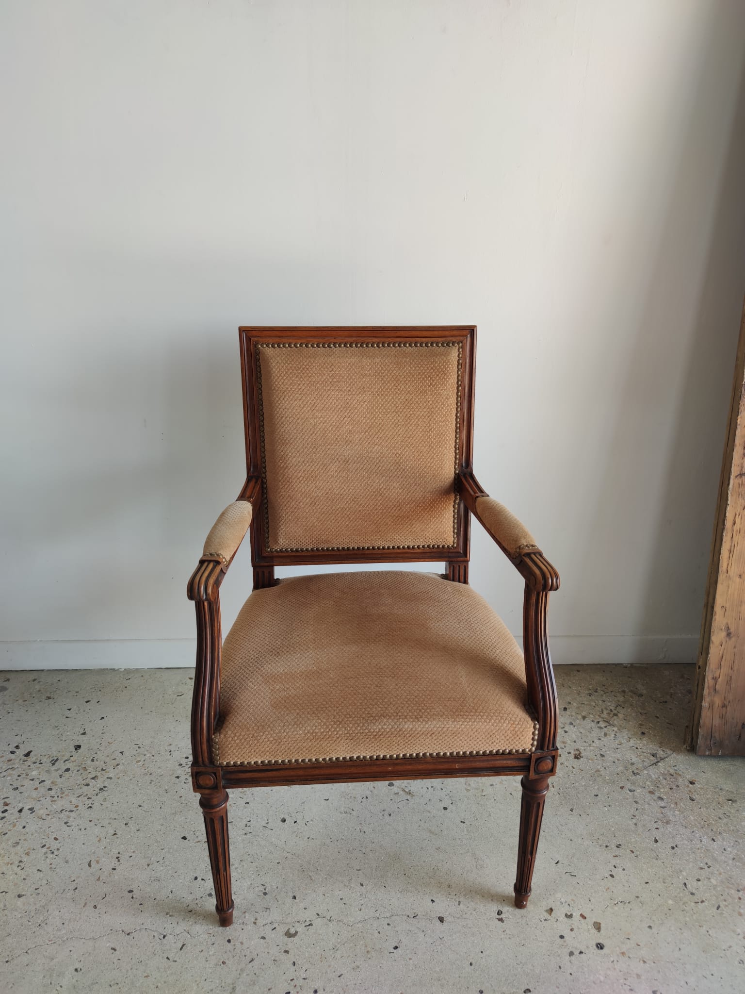 Louis XVI Jacob style armchair beige trim
