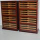 English Haberdashery Shop Cabinet with Glass Fronted Folding Doors, Ca 1920