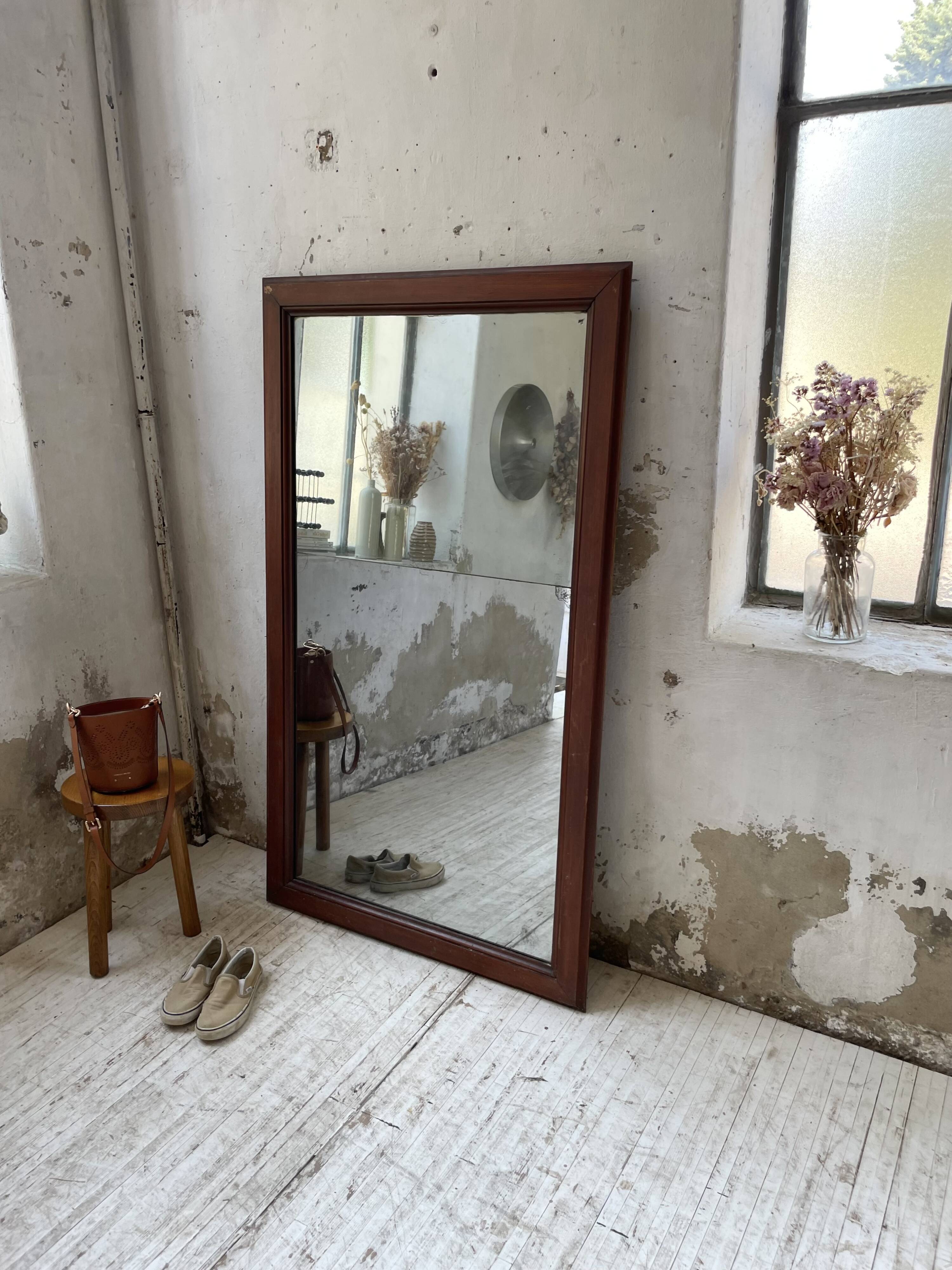 Late 19th century XL wooden mirror