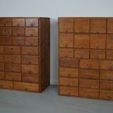 Armoire d'apothicaire vintage allemande en pin et chêne, années 1950