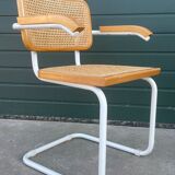 Cesca model B64 chair with armrests in white Design