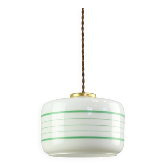 Mid-century Modern Italian Glass & Brass Pendant Lamp, 1960s