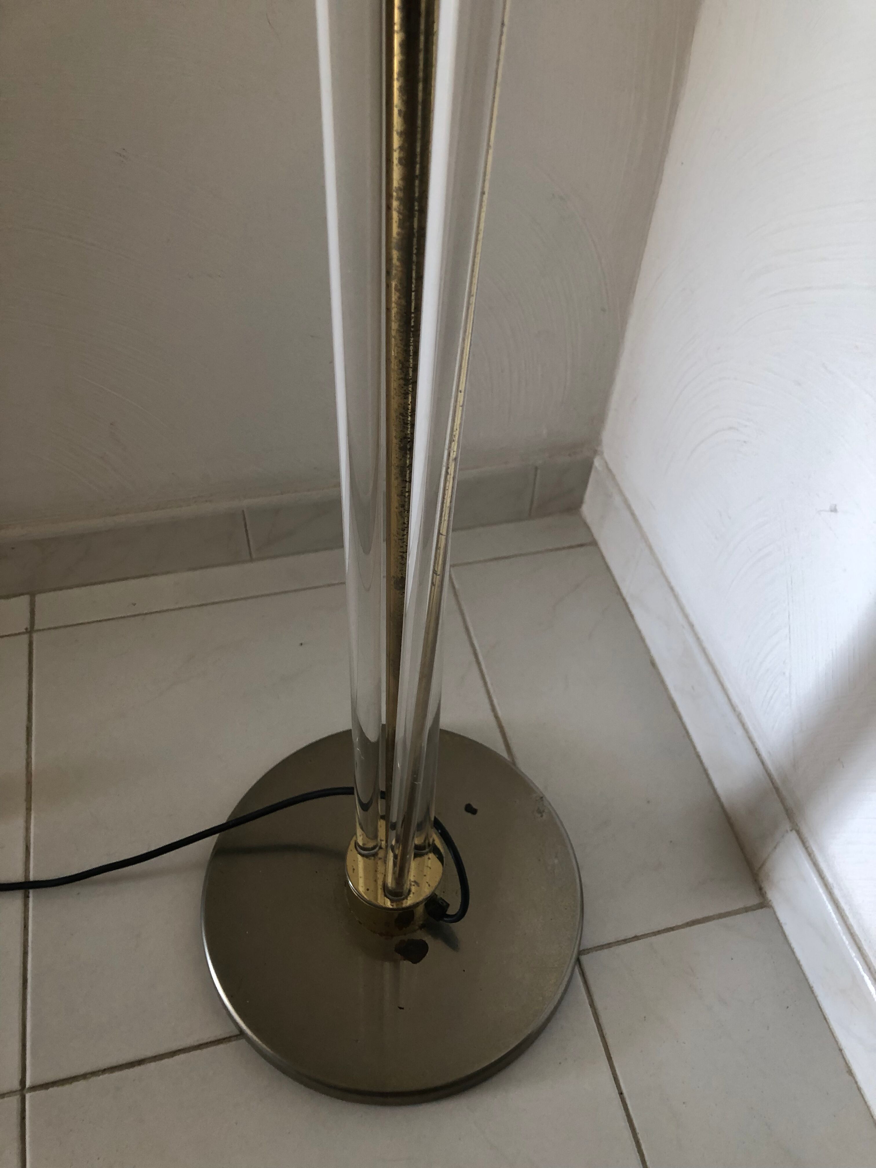 Design floor lamp in plexiglass and brass