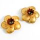 Two beautiful, large, gilt wall lamps, "Water Lily," Italy, 1960s