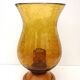 Biot tealight candle holder in blown, bubbled amber glass