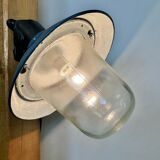 Industrial Blue Painted Factory Lamp Wall Light from Elektrosvit, 1960s