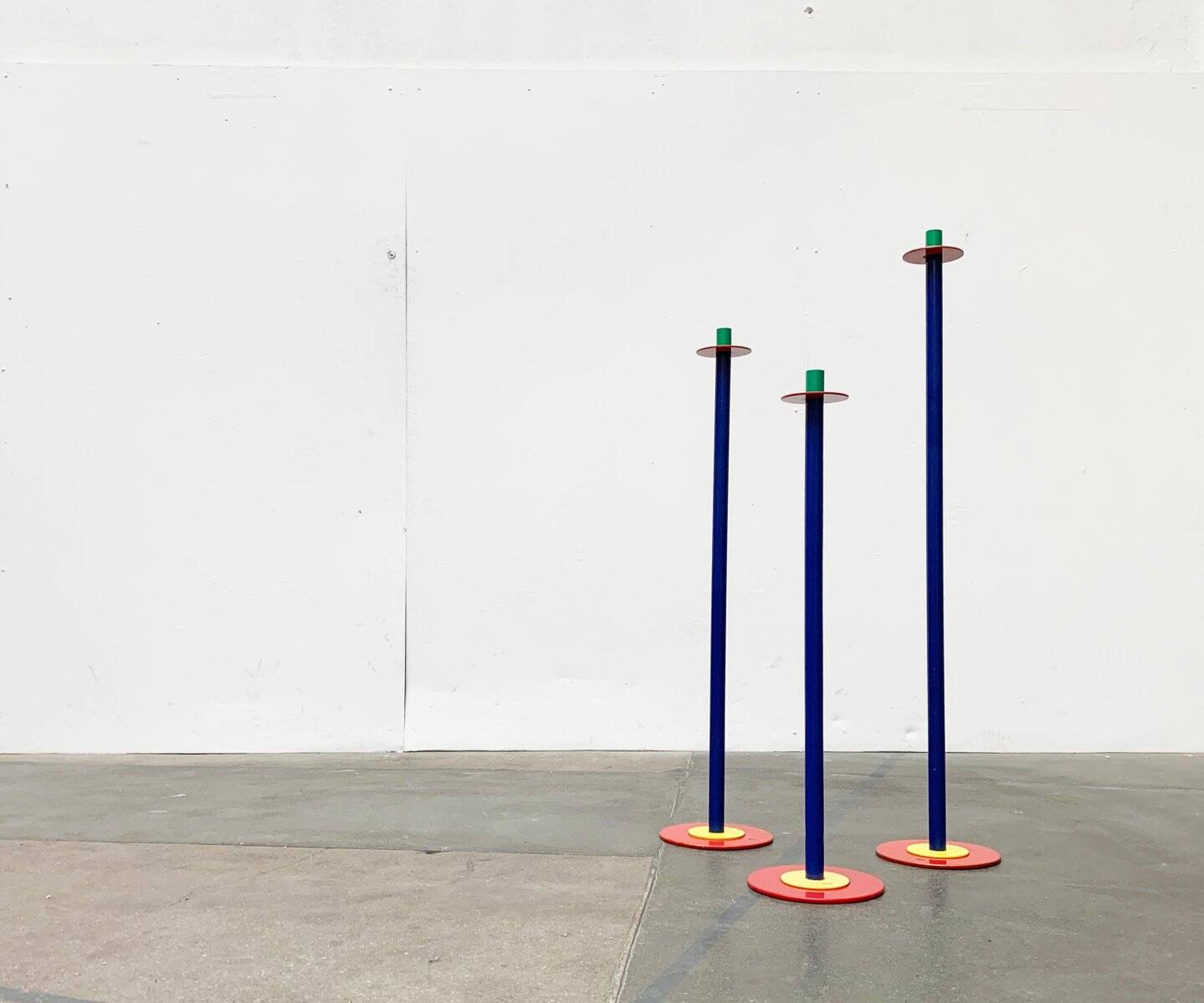 Postmodern German candlesticks by SKS, West Germany, set of 3.