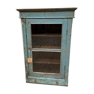 Vitrine murale en teck - patine