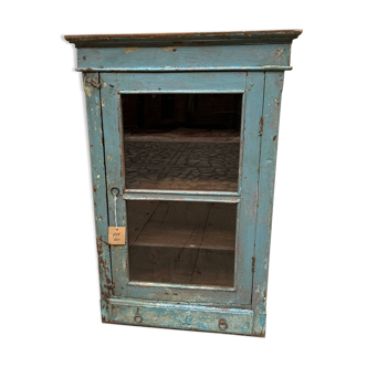 Wall display cabinet in Burmese teak with original patina.