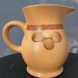 Sandstone pitcher decorated hand Nadège de Sarreguemines 1970