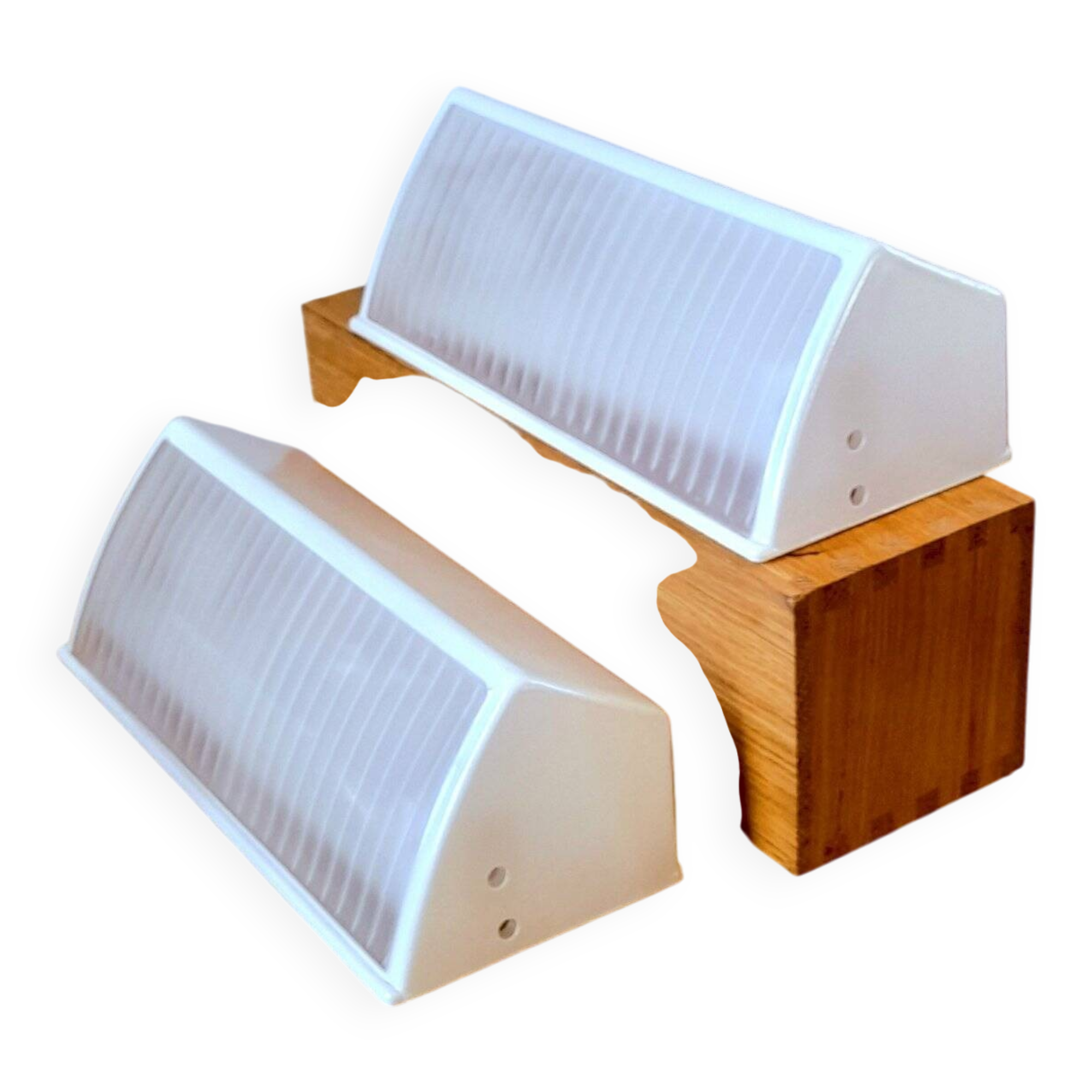 Pair of Holophane wall lights 1950 industrial