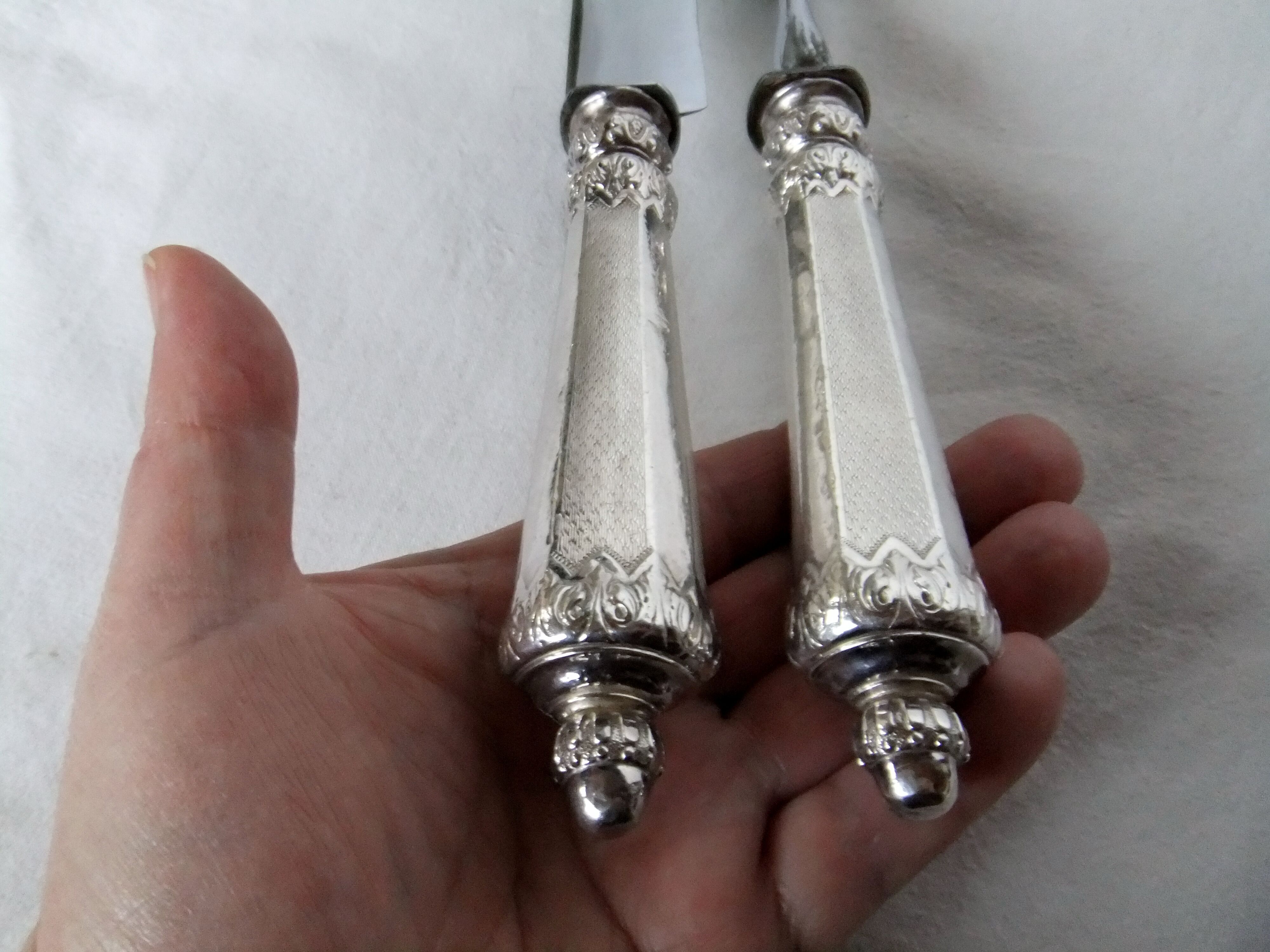 Leg service covered fork solid silver knife